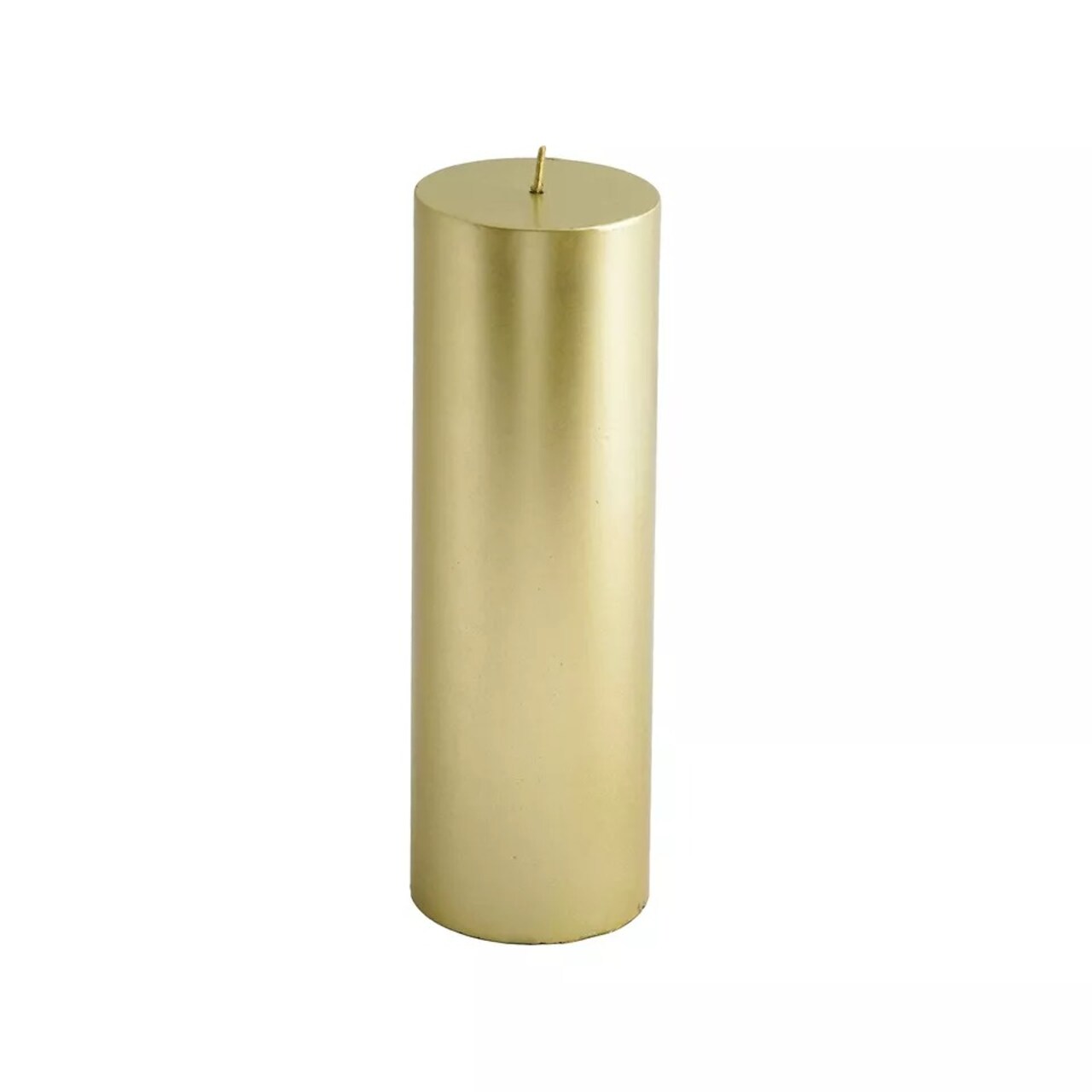 GOLD 9" tall Round Pillar Unscented Candle Wedding Home Centerpiece